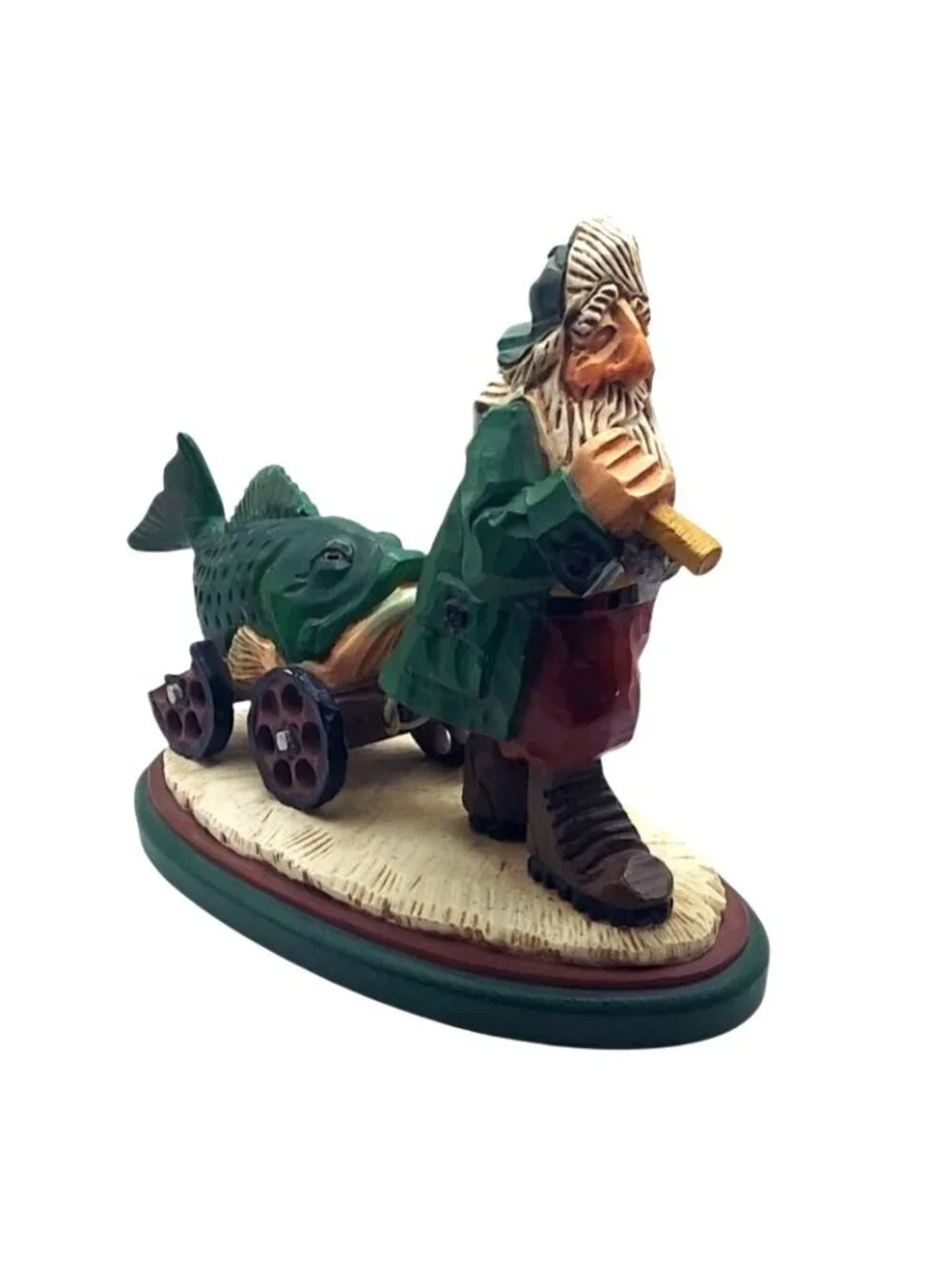 READ The Fisherman David Frykman Portfolio Fish on Wheels Resin Figurine DF1417